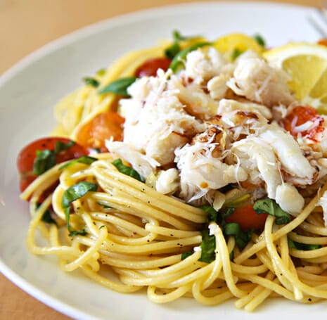 Dungeness Crab Lemon Basil Pasta | Savory Sweet Life