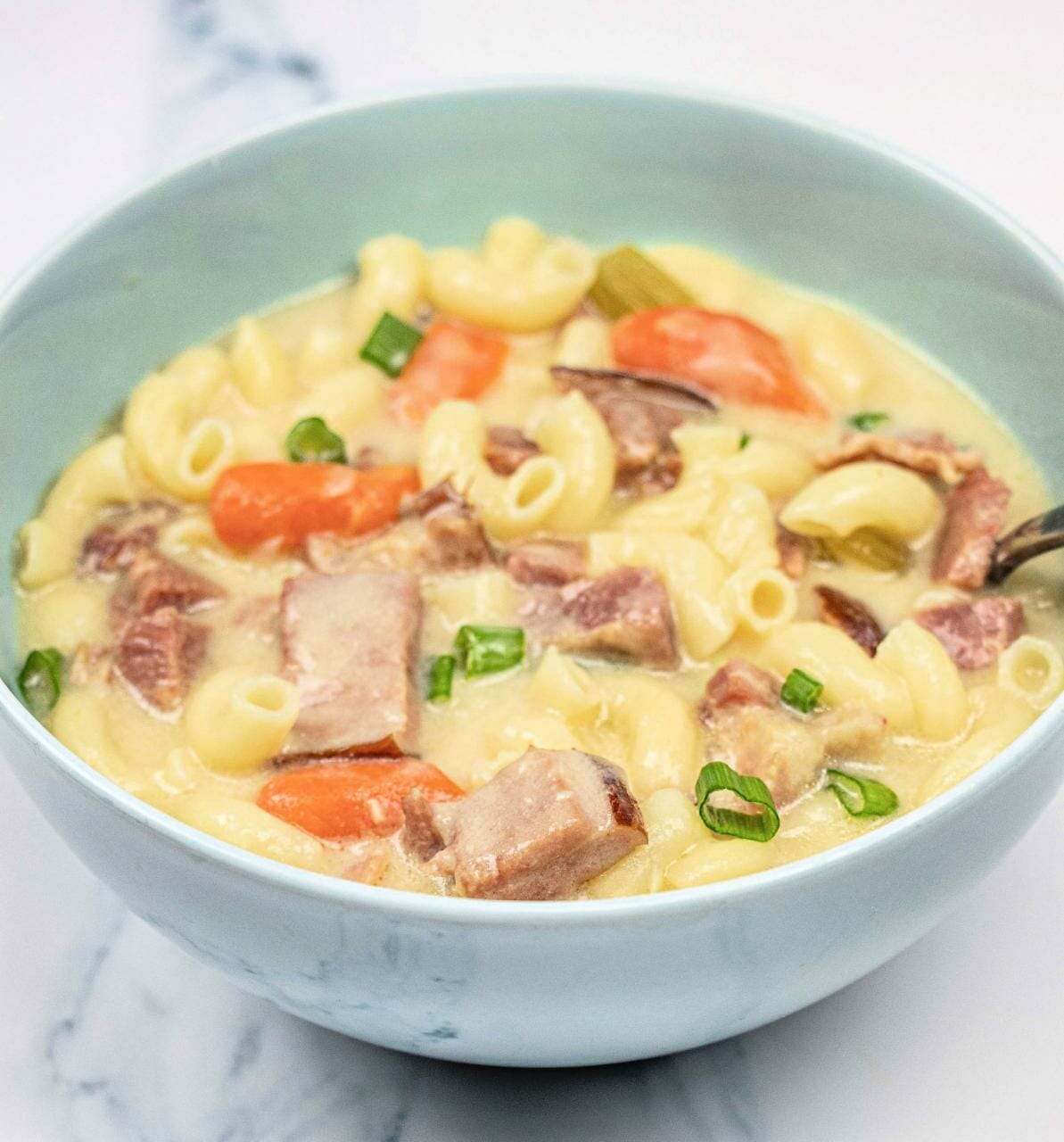 Easy Instant Pot Ham and Macaroni Soup - Manila Spoon