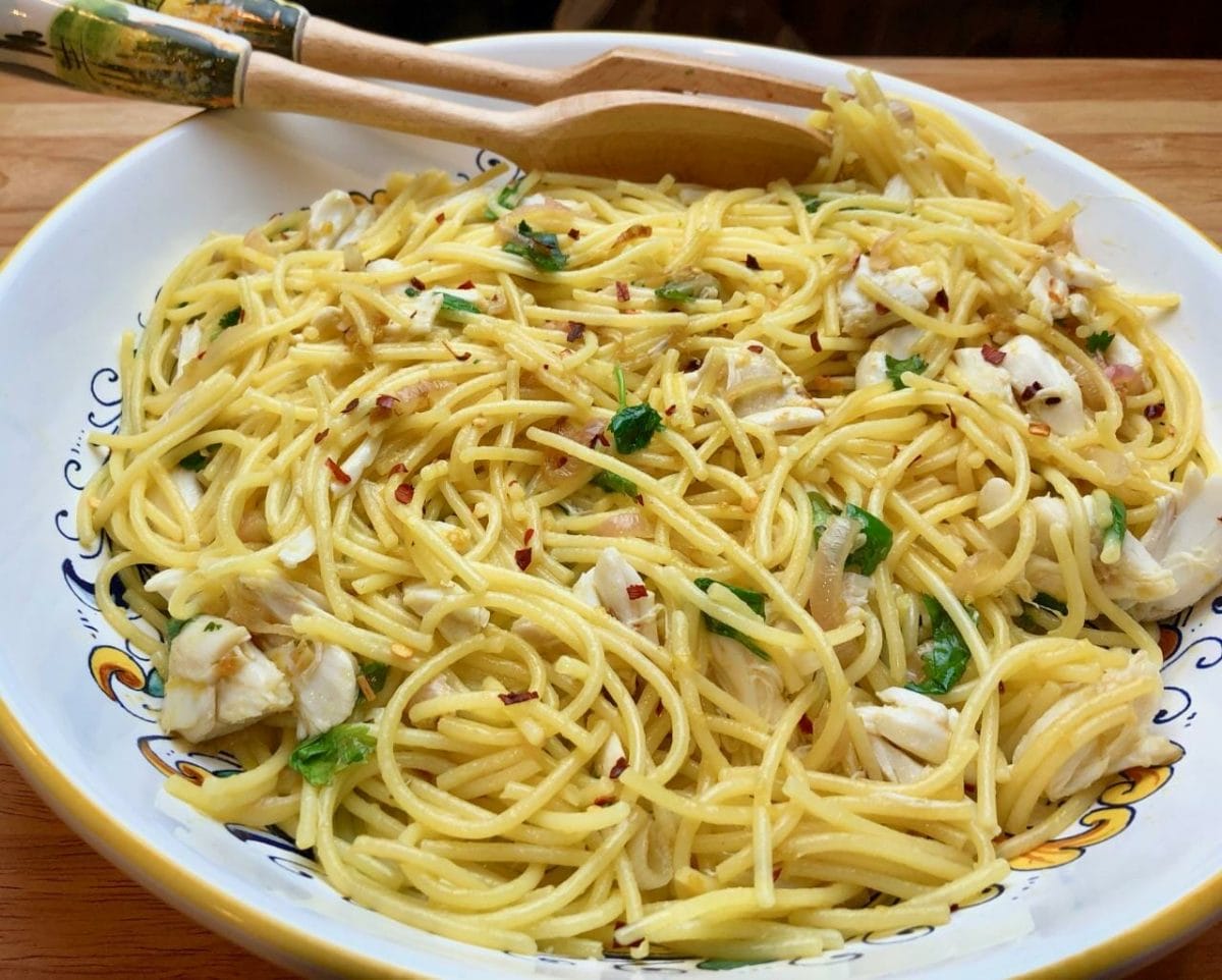 Crab Pasta (GF) with Spicy Lemon Oil – GFchow